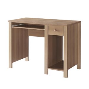 Compacto 39 "W Home Office Student Escritorio Un cajón Perilla de madera Marrón topo oscuro Escritura Laptop Escritorio Computadora Escritorio Cajón para teclado - Product Image 4