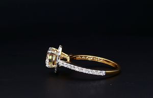 Celestial halo round brilliant <b>diamond</b> engagement <b>ring</b> with pavé accents luxury bridal wedding anniversary fine jewelry - Product Image 6