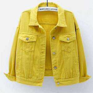 Chaquetas y abrigos vaqueros de moda para mujer, chaqueta vaquera corta de invierno para otoño, abrigo vaquero informal para mujer - Product Image 5