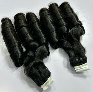 Cabello Humano Remy Vietnamita de Doble Trama, Sin Químicos, Ondulado Natural con Estilo de Ondas Naturales, Color Negro - Product Image 1