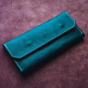 Cadeau pour elle Cuir naturel Long Personnalisé Grand LSW-0057 portefeuille gravé pour femme - Product Image 1