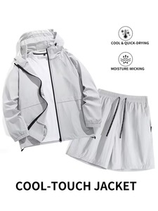 Conjunto de Chaqueta Softshell Transpirable para Hombre, Verano, Casual, Tacto Fresco, Unisex, Blanco, Secado Rápido, Ropa de Verano para Exteriores - Product Image 1