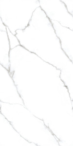 Azulejos de Porcelana Brillante con Efecto Mármol Statuario de 600x1200mm, Azulejos de Primera Calidad con Vetas Blancas para Pisos y Paredes de Salas de Estar - Product Image 2