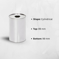 Boîtes cylindriques en fer blanc pour lubrifiants et graisses chimiques - 99 mm, finition brillante, logo personnalisé, marque Avighna