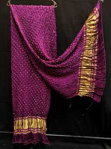 Dupatta de Seda Gajji Pura con Estampado Bandhani a Bajo Precio - Product Image 4