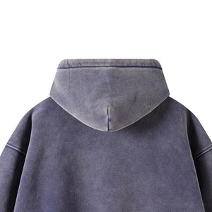 Sweat à capuche personnalisé avec logo vintage, effet délavé, coupe ample, en tissu French Terry 100% coton, streetwear d'hiver pour hommes - Product Image 6