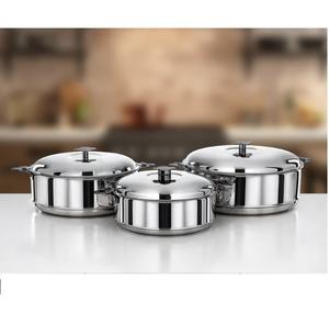 Plat à fondue en acier inoxydable argenté de qualité supérieure avec couvercle, plat rond décoratif parfait pour la maison, la cuisine et l'hôtel - Product Image 5