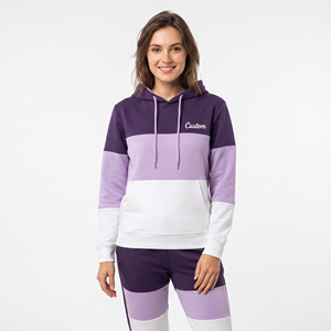 Sudadera con Capucha de Poliéster de Tres Tonos para Mujer, Estilo Casual, Bloques de Color, Tejido de Punto, Corte Regular, Manga Larga, para Invierno - Product Image 5