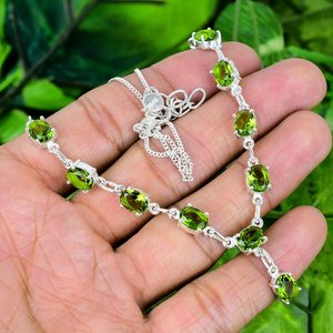 Collier de perles de péridot vert naturel fait main, qualité supérieure, certifié IGI, pendentif minimaliste en pierres précieuses, cadeau pour femme - Product Image 6