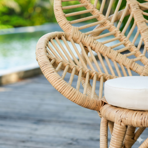 Fauteuil d'appoint en rotin naturel fait main, fauteuil en osier moderne pour jardin et terrasse, mobilier de villégiature durable en gros - Product Image 2