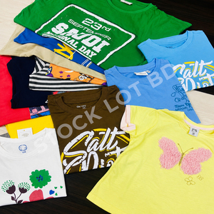 Camisetas de Algodón para Bebés, Colores Surtidos, Diseños a Rayas y Lisos, Lote de Ropa Infantil al por Mayor, Camisetas Hechas en Bangladesh para Niños y Niñas - Product Image 6