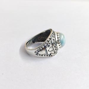 แหวนอัญมณี925ลาริมาร์ขนาดใหญ่สำหรับผู้หญิงสำหรับงานแต่งงานหรืองานเลี้ยง - Product Image 3