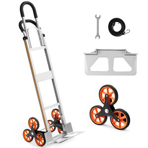 Carrello Pieghevole in Lega di Alluminio con Manico Telescopico, 6 Ruote, Capacità di Salita Scale 2-330 Libbre (400 kg), Materiale in Ferro - Product Image 1