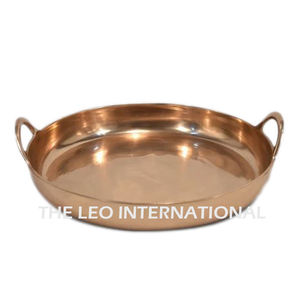 Plateaux de service alimentaire sur mesure, plateaux de service pour événements, plateaux créatifs, design doré brillant en forme de feuille, avec poignée - Product Image 4