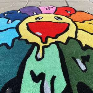 Tapis et tapis de voiture personnalisés avec logo de design tibétain, tapis d'extérieur en acrylique 3D tuftés à la main, antidérapants et découpés sur mesure pour pique-nique - Product Image 2