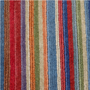 Alfombra de área gruesa, ecológica, antideslizante, de lana, con rayas horizontales multicolor personalizadas, para sala de estar, hotel, villa - Product Image 3