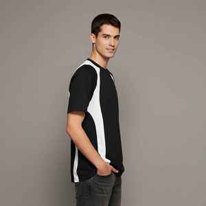2026 Top Trendy Casual 100% Cotton Loose Fit Men's Hip Hop T-Shirts Custom Digital Printed Logo Solid White Panels Breathable - Product Image 5