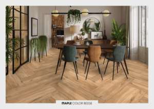 กระเบื้องพอร์ซเลนเนื้อแมตต์สีธรรมชาติขนาด 8x48 นิ้ว ออกแบบมาเพื่อให้มีลวดลายแบบแผ่นไม้ ให้สัมผัสเรียบเนียน สมดุล และเป็นพื้นที่ปูพื้นที่ทนทาน - Product Image 4