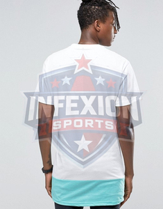 Men's Oversized Short Sleeve <b>T</b>-<b>Shirt</b> With Contrast Trim Color Blocked Solid Cotton Casual O-Neck <b>Long</b> Fit - Product Image 3