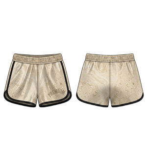 Shorts de malla para mujer, elásticos en 4 direcciones, transpirables, que absorben la humedad, de secado rápido, 100% poliéster, para verano, gimnasio, correr, cintura media - Product Image 2