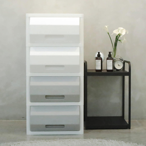 Meuble de rangement empilable à 2 niveaux blanc en plastique avec tiroirs pour chambre d'enfant, organisateur de jouets et vêtements, tour de rangement pour la maison - Product Image 1