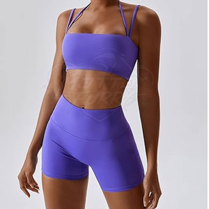 Conjunto Deportivo de Dos Piezas para Mujer, Shorts de Yoga Cómodos de Cintura Alta, para Gimnasio, Entrenamiento, Fitness, Running, Pilates - Product Image 5