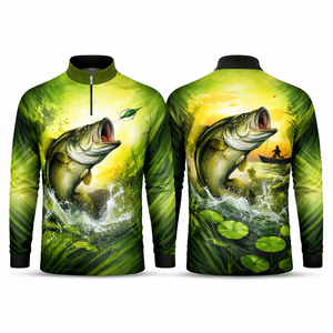 Camiseta de Pesca Personalizada, Sublimada por Completo, Manga Larga, Protección UV, Secado Rápido, Transpirable, Antibacteriana - Product Image 1