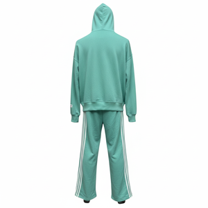 Survêtement à capuche marron personnalisé, fermeture éclair intégrale, coton, unisexe, vêtements de sport décontractés avec logo sur le devant et poches latérales - Product Image 4