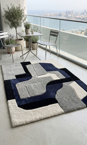 Modern High Pile <b>Hand</b> <b>Tufted</b> <b>Rugs</b> Abstract Design for Living Room Extra Thick Pet Friendly & Eco Friendly Soft & Durable - Product Image 4