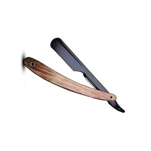 Navaja de Afeitar Profesional con Bloqueo Deslizante, Mango de Madera, Acero Inoxidable, Herramienta Manual para Afeitar la Cara, Uso en Salón y Hogar - Product Image 6