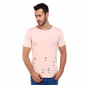 Camiseta de Manga Corta para Hombre, Estilo Casual Urbano, 100% Algodón Ecológico, Cuello Redondo, Rota, de Secado Rápido y Agradable al Tacto - Product Image 1