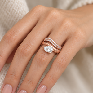 Bague de fiançailles romantique en or jaune 14K avec diamant de laboratoire, motif nœud papillon ondulé pavé, 1 carat, bijoux personnalisés OEM - Product Image 3