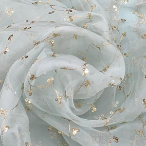 Luxury Sequin Embroidery Lace Fabric Floral Beaded Mesh Fabric African Wedding Party Dress <b>Material</b> - Product Image 5