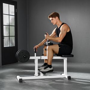 Machine d'exercice pour les jambes à résistance réglable pour l'entraînement musculaire - Équipement de fitness blanc - Product Image 2