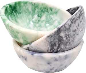 Ensemble de service moderne artisanal pour la salle à manger, bol à salade en résine avec 2 cuillères assorties polies, ustensiles de cuisine légers - Product Image 5