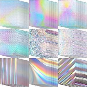 Kosiz 100 <b>Sheets</b> Metallic Holographic Card Stock Shiny Glitter Cardcraft Paper Iridescent <b>Mirror</b> 8.5 X 11 250 GSM Thick Mixed - Product Image 1