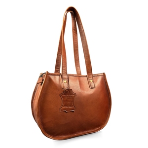 กระเป๋าถือหนังแท้ทรงครึ่งวงกลมสำหรับผู้หญิง ลายวินเทจ ปิดด้วยซิป น้ำหนักเบา ทนทาน เหมาะสำหรับใช้ในชีวิตประจำวันและธุรกิจ - Product Image 1