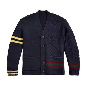 Wholesale Premium Quality V Neck Breathable Trending Stylish Hot Selling Winter Cashmere Knitted Unisex <b>Cardigan</b> <b>Sweater</b> Front - Product Image 4