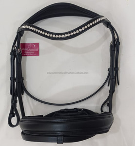 Bride élégante en cuir de cheval de qualité Finition naturelle noire Couleur cuir véritable Grossiste Fabricant - Product Image 3