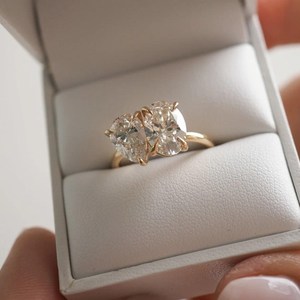 Bague vintage en or massif 14 carats avec diamant de laboratoire taille poire en forme de goutte d'eau, certifiée IGI, pour femme, bijoux de fiançailles et de mariage - Product Image 5