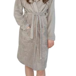 Albornoz de lujo con capucha para mujer, suave y afelpado, largo, para hotel, spa, hogar, cómodo para el invierno. - Product Image 6