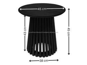 Mesa Auxiliar Moderna Negra con Listones, Mesa de Pedestal con Diseño Calado para Decoración de Sala de Estar, Mesa de Acento Negra Contemporánea 2026 - Product Image 6