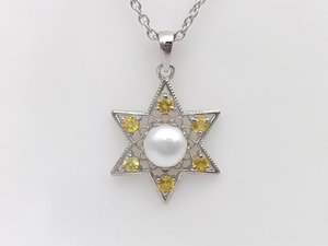 Colgante de Estrella con Perla de Zafiro, Plata de Ley 925, Joyería Hecha a Mano con Piedras Preciosas Naturales, Elegante Regalo para Mujer - Product Image 6