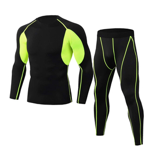 Ensemble de compression athlétique personnalisé, vêtements d'entraînement sportif, tissu extensible, vêtements de sport, performance, usage quotidien pour hommes - Product Image 4