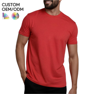 T-shirt pour homme en coton 100% tricoté uni à manches courtes, coupe classique, impression sérigraphique, respirant, séchage rapide, anti-plis - Product Image 1