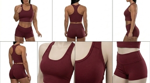 Conjunto Deportivo Personalizado para Mujer, Sujetador Deportivo y Pantalones Cortos a Juego, Ropa Deportiva - Product Image 3