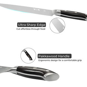 Nouvel ensemble de couteaux de chef de 8 pouces avec boîte cadeau, couteau de chef en bois d'ébène avec manche en bois noir - Product Image 3