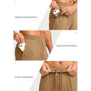 2025 pantalons d'entraînement athlétiques XL kaki foncé pour hommes joggeurs de golf légers avec poches à glissière 28 "piste - Product Image 4