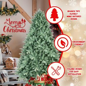 Albero di Natale 1194 PE+PVC con punte in PVC, 1,5 m, Tinta Blu-Verde, Unico, a forma completa, con rami a cerniera, Facile da montare, Stabile - Product Image 5