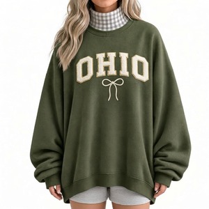 Women’s Sweatshirt <b>Brown</b> Loose Fit Mock neck Pullover Stylish Oversized <b>Long</b> <b>Sleeve</b> <b>Top</b> Plaid Contrast Collar & Cuffs Casual - Product Image 4